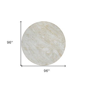 Homeroots 3' Brown Tan And Beige Abstract Washable Indoor Outdoor Area Rug For Versatile Home Decor Solutions 8' Round Polyester 579693