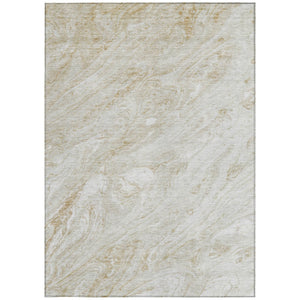 Homeroots 3' Brown Tan And Beige Abstract Washable Indoor Outdoor Area Rug For Versatile Home Decor Solutions 8' X 10' Polyester 579694