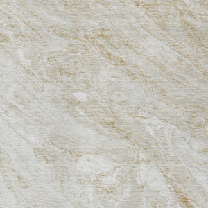 Homeroots 3' Brown Tan And Beige Abstract Washable Indoor Outdoor Area Rug For Versatile Home Decor Solutions 9' X 12' Polyester 579695