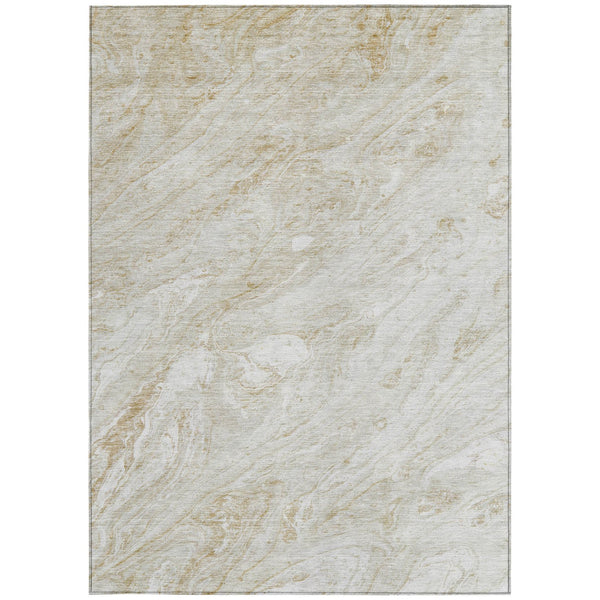 Homeroots 3' Brown Tan And Beige Abstract Washable Indoor Outdoor Area Rug For Versatile Home Decor Solutions 10' X 14' Polyester 579696