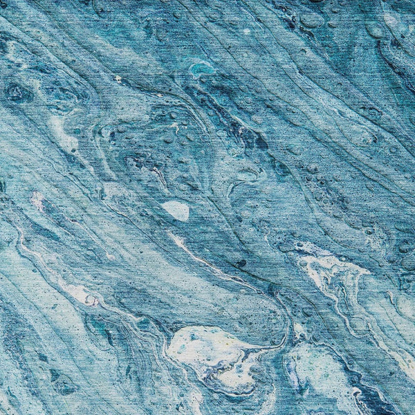 HomeRoots 5' Sky Blue and Navy Abstract Area Rug - Durable, Washable, Stylish for Indoor or Outdoor Spaces 5' X 8' 579698