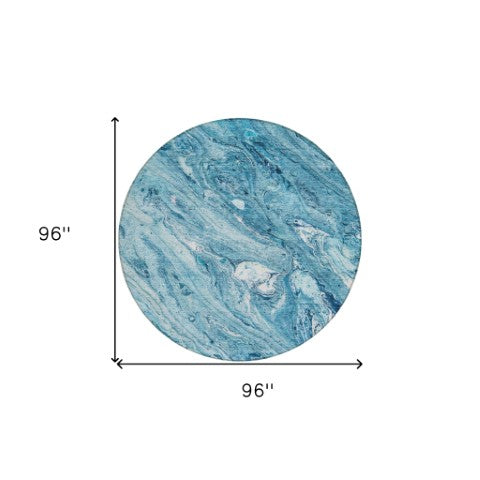 Homeroots 3' Brown Tan And Beige Abstract Washable Indoor Outdoor Area Rug For Versatile Home Decor Solutions 8' Round Polyester 579699