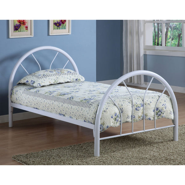 English Elm Kingston Twin Over Full Metal Bunk Bed with Sleek Tubular Frame, Dorm-Chic Design and Space-Saving Style White B062P340733