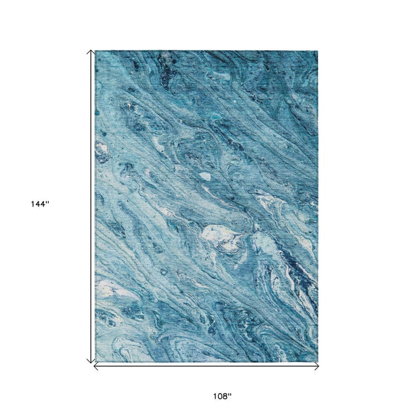 Homeroots 3' Brown Tan And Beige Abstract Washable Indoor Outdoor Area Rug For Versatile Home Decor Solutions 9' X 12' Polyester 579701