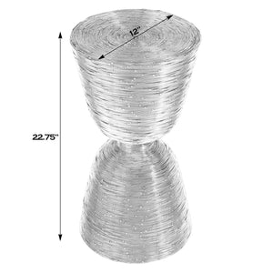 Angelo Round Metal Drum End Table 5797025 Silver Butler Specialty