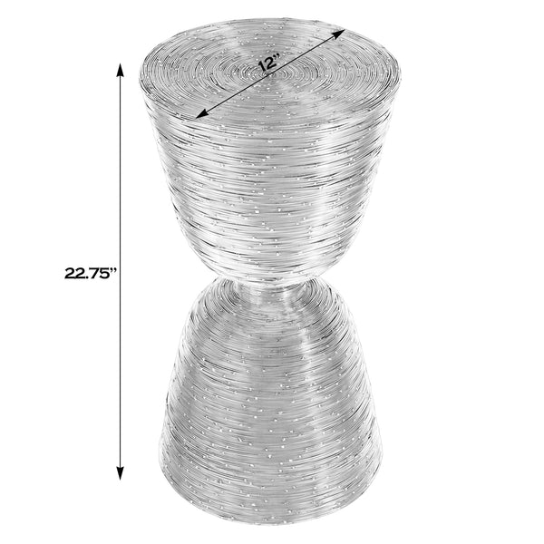 Angelo Round Metal Drum End Table 5797025 Silver Butler Specialty