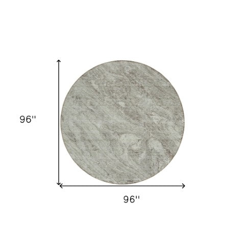 Homeroots 3' Brown Tan And Beige Abstract Washable Indoor Outdoor Area Rug For Versatile Home Decor Solutions 8' Round Polyester 579705