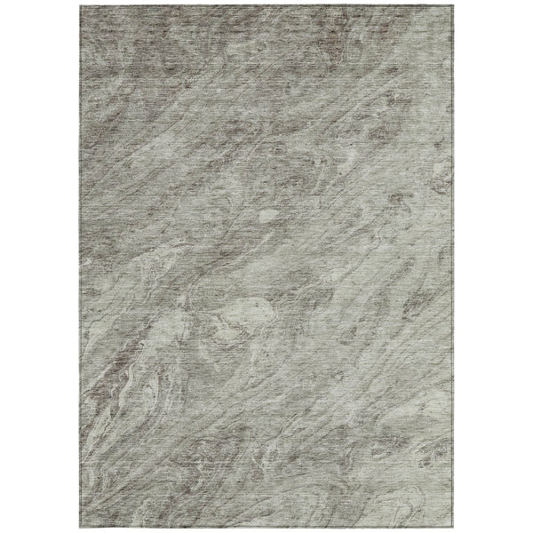 Homeroots 3' Brown Tan And Beige Abstract Washable Indoor Outdoor Area Rug For Versatile Home Decor Solutions 9' X 12' Polyester 579707