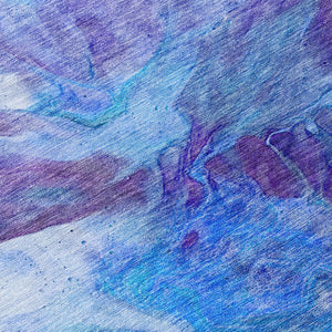 Homeroots 3' Purple And Navy Blue Abstract Washable Area Rug - Stylish Indoor Outdoor Comfort For Any Space 3' X 5' Polyester 579709