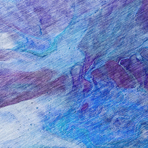 Homeroots 3' Purple And Navy Blue Abstract Washable Area Rug - Stylish Indoor Outdoor Comfort For Any Space 5' X 8' Polyester 579710