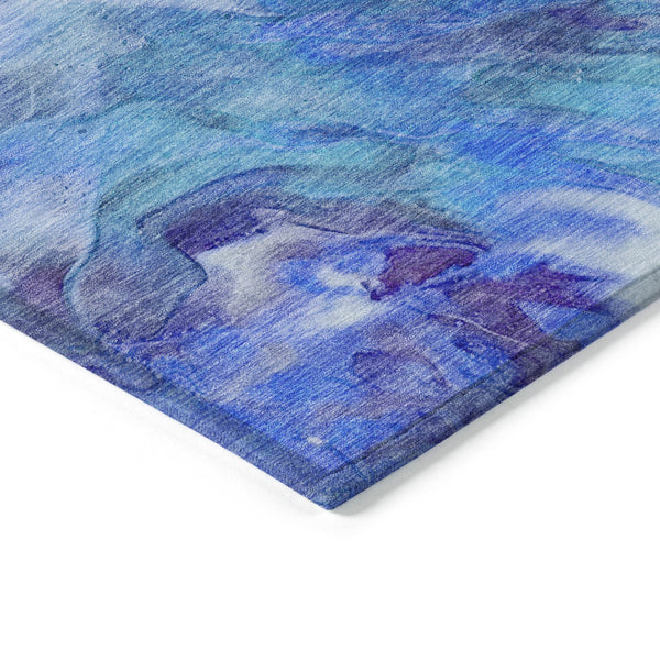 Homeroots 3' Purple And Navy Blue Abstract Washable Area Rug - Stylish Indoor Outdoor Comfort For Any Space 9' X 12' Polyester 579713