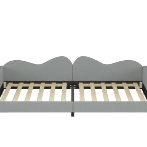 English Elm Twin Sherpa Upholstered Daybed with Cloud-Shaped Backrest, Cozy Sofabed Design, No Box Spring Needed Gray 42.5 L x 25.5 W x 8 H N733P234602E