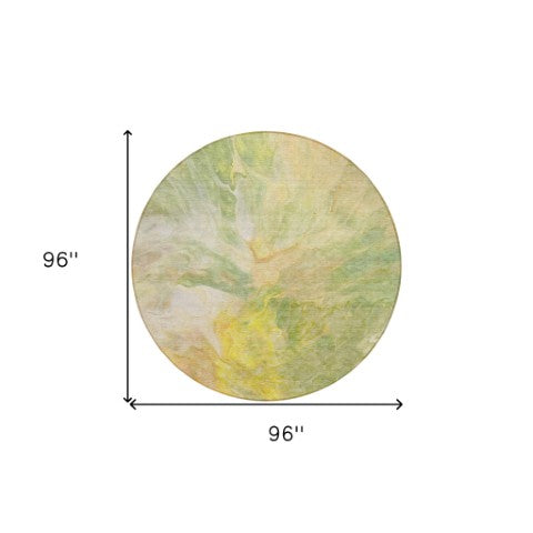 Homeroots 3' Purple And Navy Blue Abstract Washable Area Rug - Stylish Indoor Outdoor Comfort For Any Space 8' Round Polyester 579723