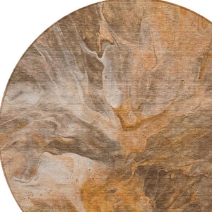 Homeroots 3' Purple And Navy Blue Abstract Washable Area Rug - Stylish Indoor Outdoor Comfort For Any Space 8' Round Polyester 579729