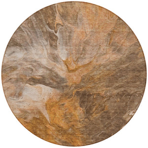 Homeroots 3' Purple And Navy Blue Abstract Washable Area Rug - Stylish Indoor Outdoor Comfort For Any Space 8' Round Polyester 579729