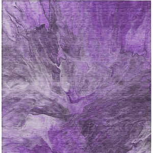 Homeroots 3' Purple And Navy Blue Abstract Washable Area Rug - Stylish Indoor Outdoor Comfort For Any Space 5' X 8' Polyester 579734