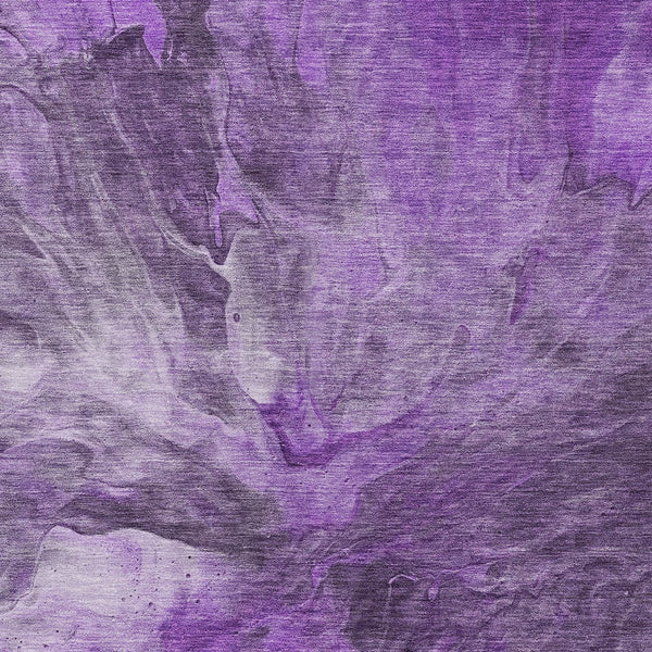 Homeroots 3' Purple And Navy Blue Abstract Washable Area Rug - Stylish Indoor Outdoor Comfort For Any Space 5' X 8' Polyester 579734