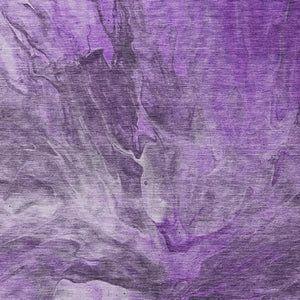 Homeroots 3' Purple And Navy Blue Abstract Washable Area Rug - Stylish Indoor Outdoor Comfort For Any Space 8' X 10' Polyester 579736