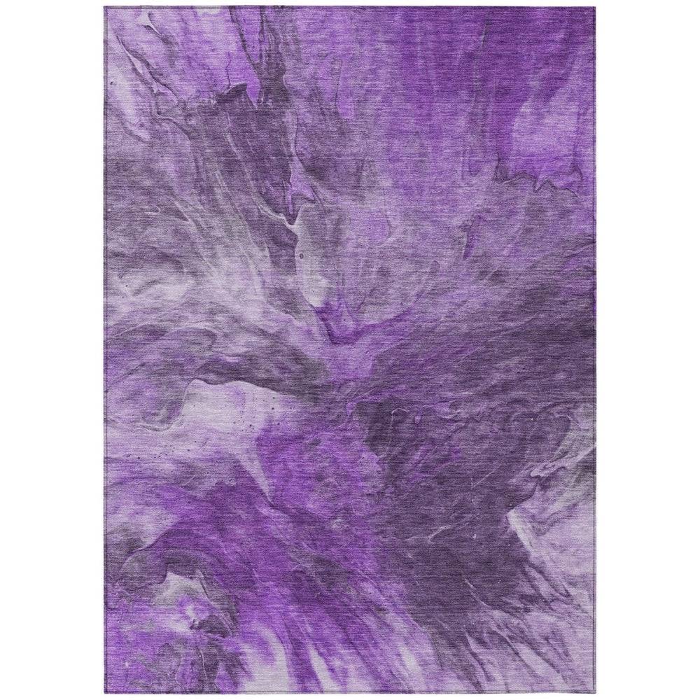 HomeRoots 9' Abstract Purple Lilac & Eggplant Washable Area Rug – Modern Design for Indoor & Outdoor Spaces 9' X 12' 579737