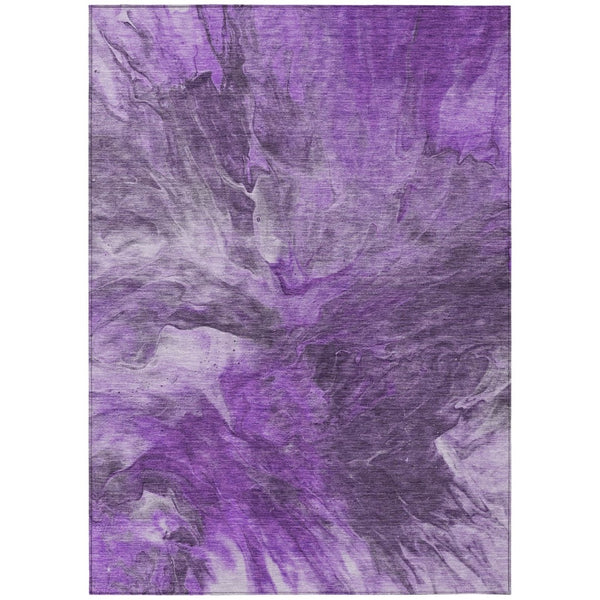 HomeRoots 9' Abstract Purple Lilac & Eggplant Washable Area Rug – Modern Design for Indoor & Outdoor Spaces 9' X 12' 579737