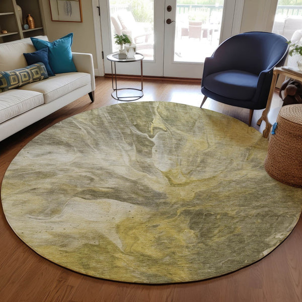 Homeroots 3' Purple And Navy Blue Abstract Washable Area Rug - Stylish Indoor Outdoor Comfort For Any Space 8' Round Polyester 579741