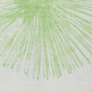 Homeroots 3' Artichoke Green And Ivory Abstract Washable Area Rug For Stylish Indoor Outdoor Spaces 5' X 8' Polyester 579746