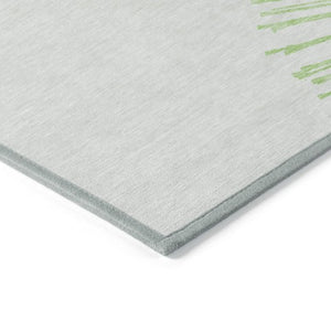 Homeroots 3' Artichoke Green And Ivory Abstract Washable Area Rug For Stylish Indoor Outdoor Spaces 8' X 10' Polyester 579748