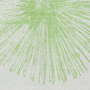 Homeroots 3' Artichoke Green And Ivory Abstract Washable Area Rug For Stylish Indoor Outdoor Spaces 8' X 10' Polyester 579748