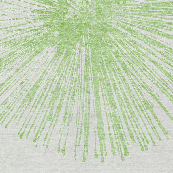 Homeroots 3' Artichoke Green And Ivory Abstract Washable Area Rug For Stylish Indoor Outdoor Spaces 8' X 10' Polyester 579748