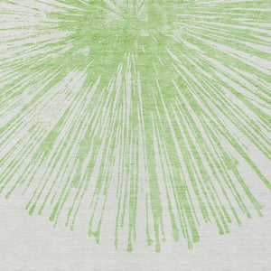 Homeroots 3' Artichoke Green And Ivory Abstract Washable Area Rug For Stylish Indoor Outdoor Spaces 9' X 12' Polyester 579749