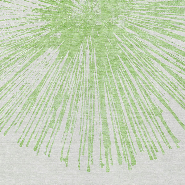 Homeroots 3' Artichoke Green And Ivory Abstract Washable Area Rug For Stylish Indoor Outdoor Spaces 9' X 12' Polyester 579749