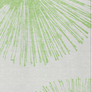 Homeroots 3' Artichoke Green And Ivory Abstract Washable Area Rug For Stylish Indoor Outdoor Spaces 10' X 14' Polyester 579750