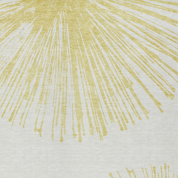 Homeroots 3' Artichoke Green And Ivory Abstract Washable Area Rug For Stylish Indoor Outdoor Spaces 3' X 5' Polyester 579751