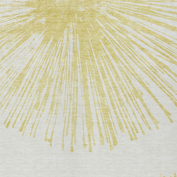 Homeroots 3' Artichoke Green And Ivory Abstract Washable Area Rug For Stylish Indoor Outdoor Spaces 9' X 12' Polyester 579755