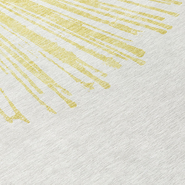 Homeroots 3' Artichoke Green And Ivory Abstract Washable Area Rug For Stylish Indoor Outdoor Spaces 9' X 12' Polyester 579755