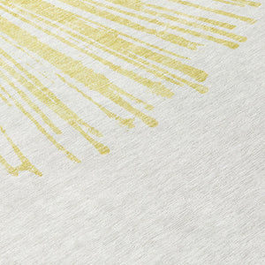 Homeroots 3' Artichoke Green And Ivory Abstract Washable Area Rug For Stylish Indoor Outdoor Spaces 10' X 14' Polyester 579756