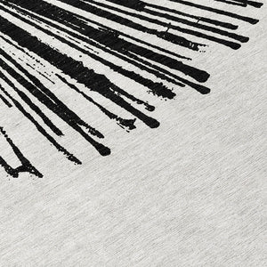 Homeroots 3' Artichoke Green And Ivory Abstract Washable Area Rug For Stylish Indoor Outdoor Spaces 3' X 5' Polyester 579757