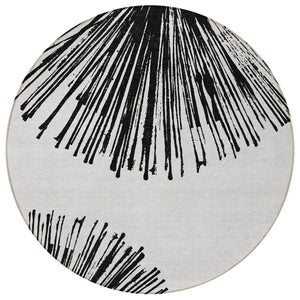 Homeroots 3' Artichoke Green And Ivory Abstract Washable Area Rug For Stylish Indoor Outdoor Spaces 8' Round Polyester 579759