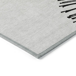HomeRoots 5' Durable Black and Ivory Abstract Area Rug - Washable, Stain-Resistant for Indoor and Outdoor Use 8' X 10' 579760