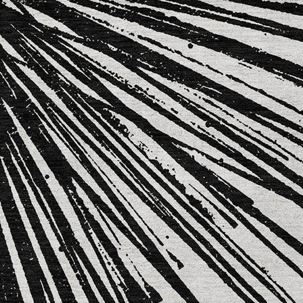 Homeroots 3' Artichoke Green And Ivory Abstract Washable Area Rug For Stylish Indoor Outdoor Spaces 9' X 12' Polyester 579761