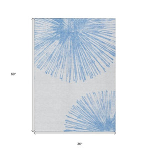 Homeroots 3' Artichoke Green And Ivory Abstract Washable Area Rug For Stylish Indoor Outdoor Spaces 3' X 5' Polyester 579763