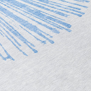 Homeroots 3' Artichoke Green And Ivory Abstract Washable Area Rug For Stylish Indoor Outdoor Spaces 5' X 8' Polyester 579764