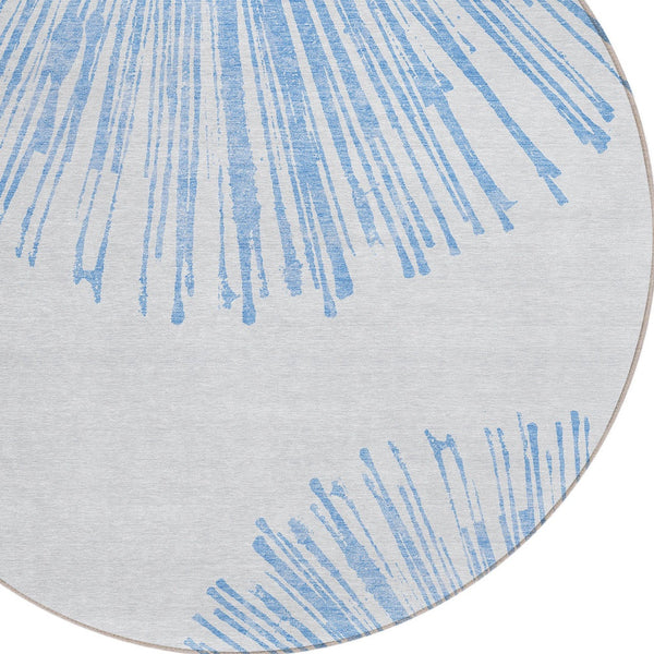 Homeroots 3' Artichoke Green And Ivory Abstract Washable Area Rug For Stylish Indoor Outdoor Spaces 8' Round Polyester 579765