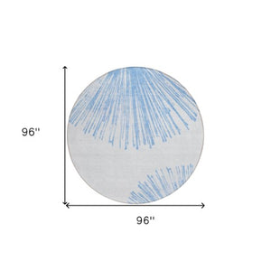 Homeroots 3' Artichoke Green And Ivory Abstract Washable Area Rug For Stylish Indoor Outdoor Spaces 8' Round Polyester 579765