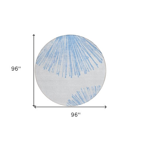 Homeroots 3' Artichoke Green And Ivory Abstract Washable Area Rug For Stylish Indoor Outdoor Spaces 8' Round Polyester 579765