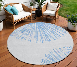 Homeroots 3' Artichoke Green And Ivory Abstract Washable Area Rug For Stylish Indoor Outdoor Spaces 8' Round Polyester 579765