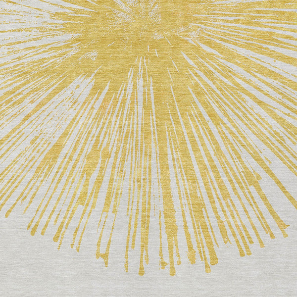 Homeroots 3' Artichoke Green And Ivory Abstract Washable Area Rug For Stylish Indoor Outdoor Spaces 3' X 5' Polyester 579769