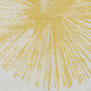 Homeroots 3' Artichoke Green And Ivory Abstract Washable Area Rug For Stylish Indoor Outdoor Spaces 5' X 8' Polyester 579770