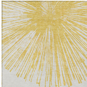 Homeroots 3' Artichoke Green And Ivory Abstract Washable Area Rug For Stylish Indoor Outdoor Spaces 10' X 14' Polyester 579774