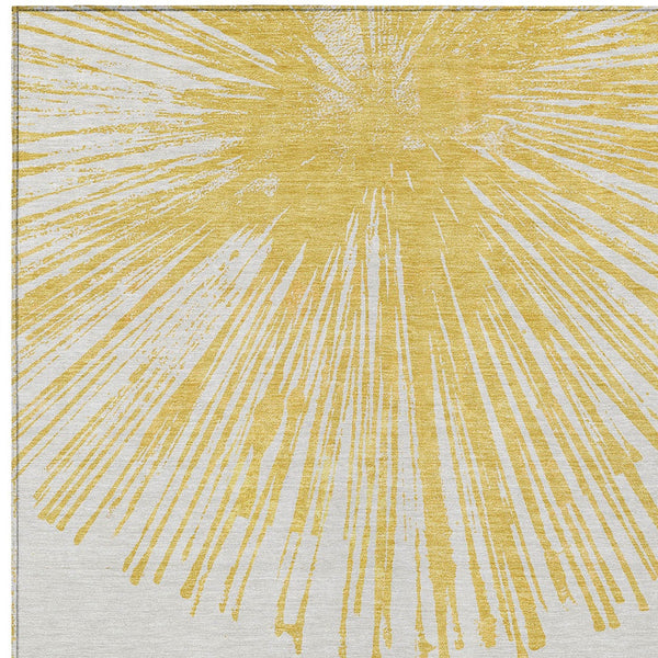 Homeroots 3' Artichoke Green And Ivory Abstract Washable Area Rug For Stylish Indoor Outdoor Spaces 10' X 14' Polyester 579774